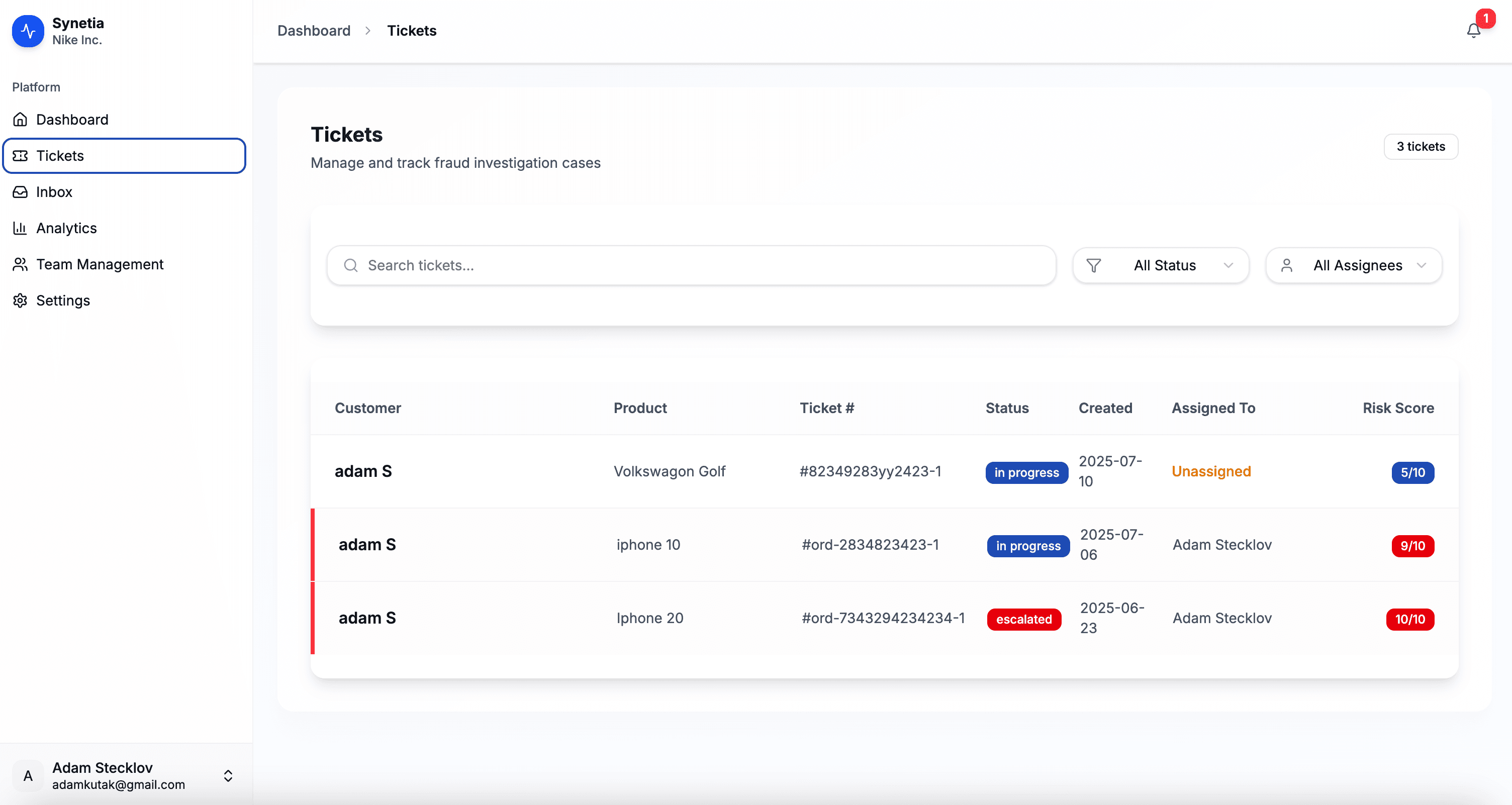 AI Detection Dashboard